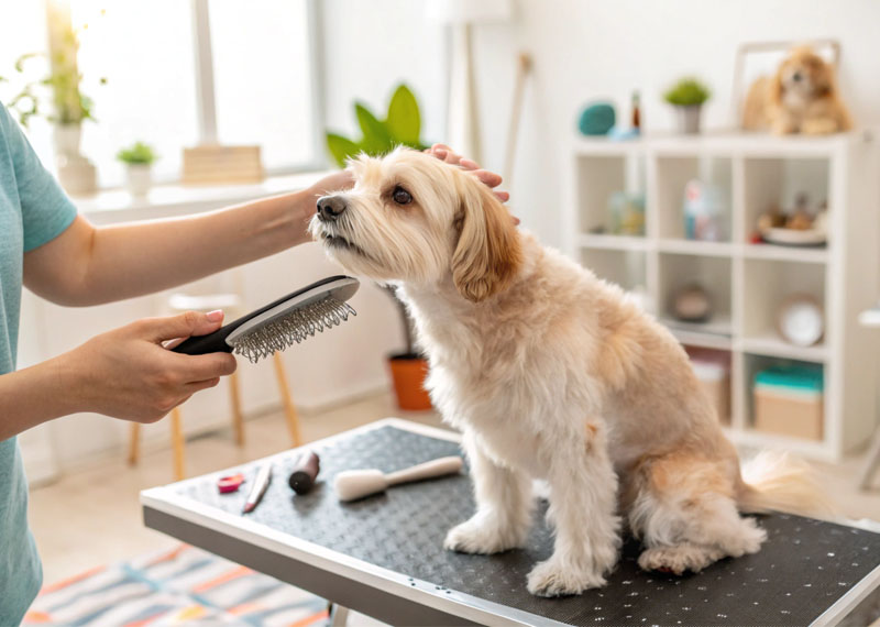 Идеальное средство для удаления ворса – мягкая расческа для домашних животных