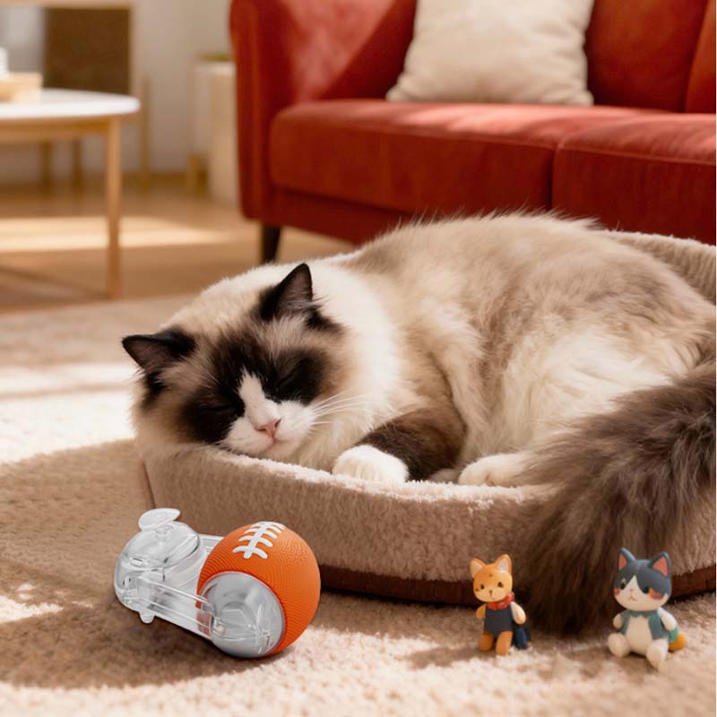 glowing cat treat puzzle toy